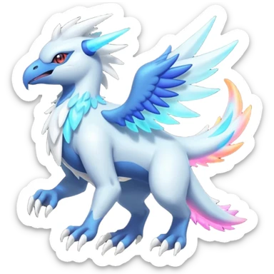 Neon Vibrant Pulsating Trail-glowing Chromatic Trico-Absol-Kyurem-Salamence-Silvally-fusion-hybrid sticker