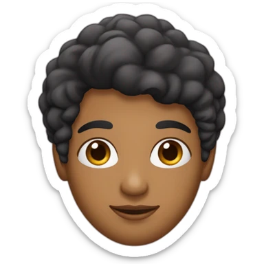 persona latina de cabello negro corto, con barba cerrada sin lentes, nariz delgada, ojos cafes, pestaña grande sticker