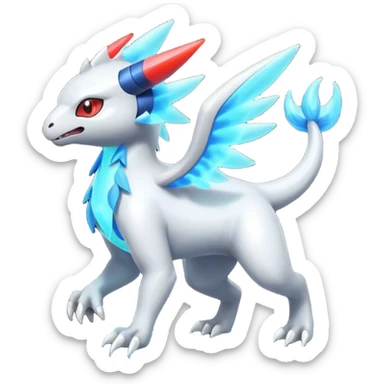 Neon Vibrant Pulsating Trail-glowing Chromatic Trico-Absol-Salamence-Silvally-fusion-hybrid sticker
