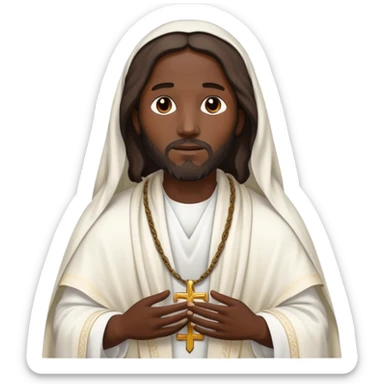 Black Jesus with prayer shawl  sticker