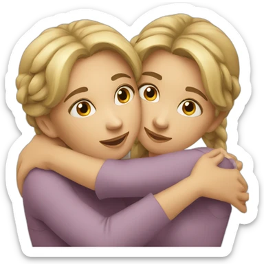 Two girls’ hug European sticker