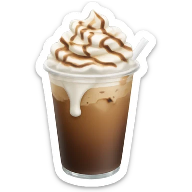 iced coffee with whipped cream  sticker