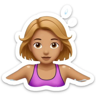 Girls swiming sticker