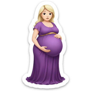 heavily pregnant woman with extremely large overdue belly sticker