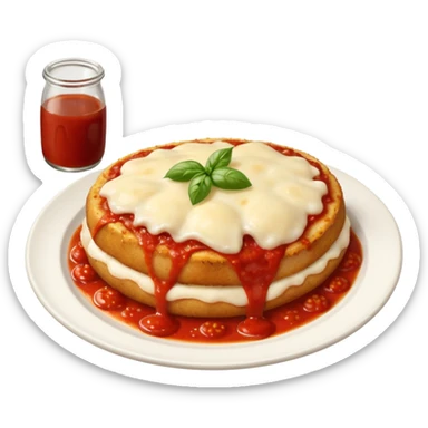 chicken parmesan on a dish sticker