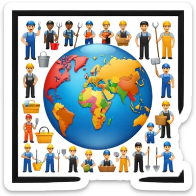 The World of Labor May sticker