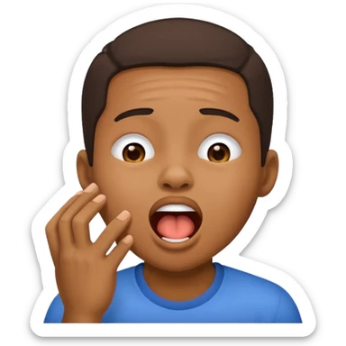 Make a African American yawning sticker