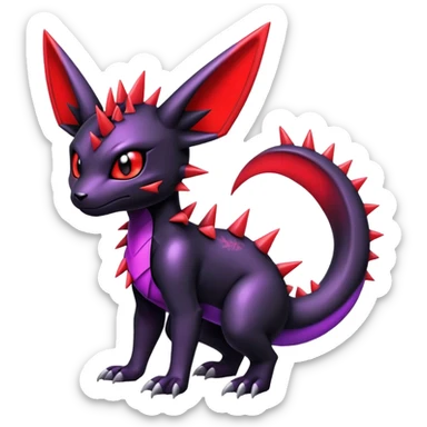 Shiny Badass Gothic Modern Futuristic Cute Guilmon-Umbreon-Salandit-hybrid sticker
