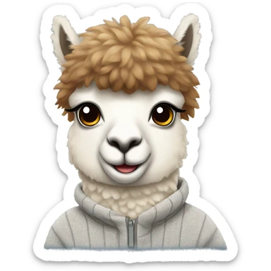 Alpaca wearing a Sweatshirt  sticker