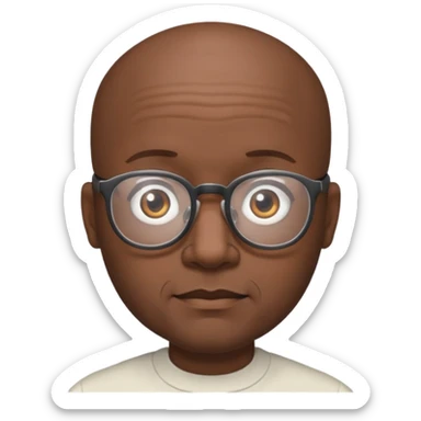 Balding black man with glasses sticker