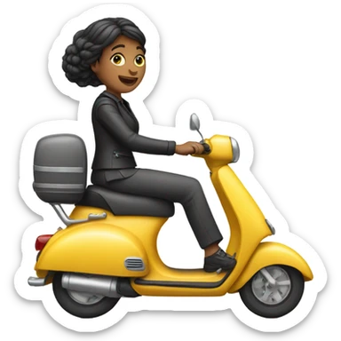 a women on scooter sticker