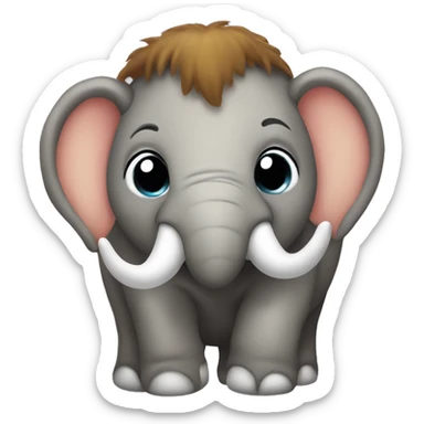 Cute baby mammoth sticker