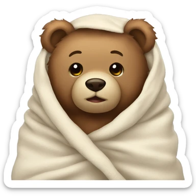 teddy bear cozy in blanket sticker