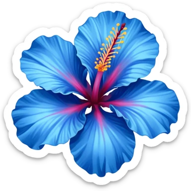 a blue flower similar to a hibiscus flower sticker