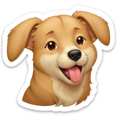 Cinematic Cute Yawning Domestic Dog Portrait Emoji, Head tilted slightly with a dramatic, wide-open yawn, showcasing a plush, inviting coat with gently drooping ears and half-closed, drowsy eyes, Simplified yet irresistibly adorable features, highly detailed, glowing with a soft, cozy glow, high shine, relaxed yet expressive, stylized with a dash of playful whimsy, soft glowing outline, capturing the essence of a sleepy yet affectionate dog that seems ready to stretch out for a nap! sticker