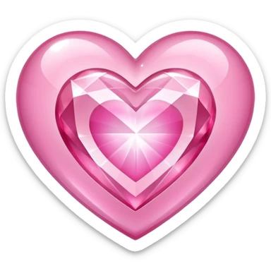 regular diamond heart with one mini pink heart inside of it  sticker