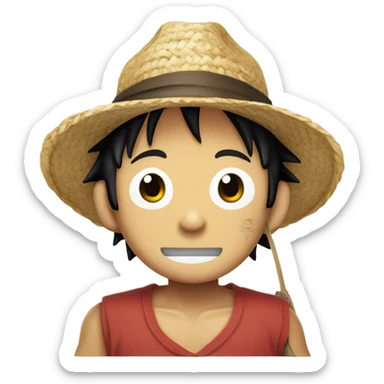 luffy with straw hat holding a piece of paper  sticker