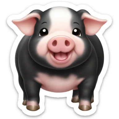 Cute baby black pig smiling has 4 bokjumeonis. sticker