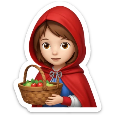 little red riding hood with brown hair 10 years old sticker