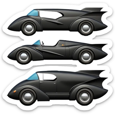  the animated series aerodynamic futuristic Batmobile loosely based on 1956 freightliner school bus (flat long straight organically-shaped mechanical roomy interior seating inside the body) stealthy town hot rod desert dirt racing rwd buggy  sticker