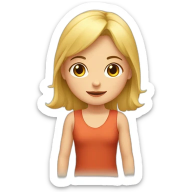 una niña rubia muestra la accion de ayudar a otro niño que esta tirado en el suelo sticker