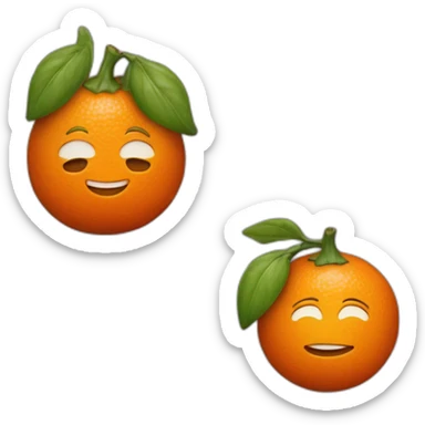 Une mandarine et une aubergine sticker