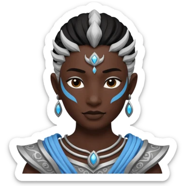 Genasi dnd estilo blanco y negro dibujo sticker