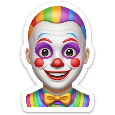 Clown with rainbow buzzcut sticker