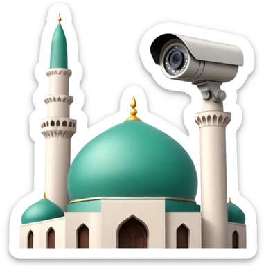 cctv cameras in a mosque. sticker