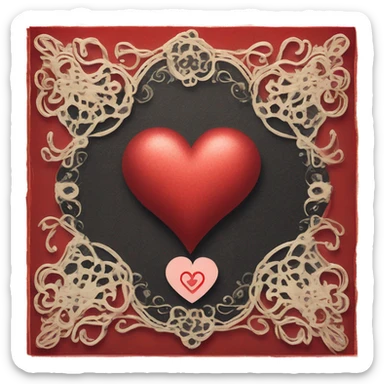 vintage valentine’s day card black red sticker