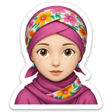 A girl wearing a headscarf sticker