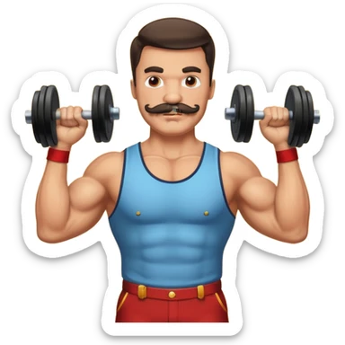 Strongman with Weights in circus sticker