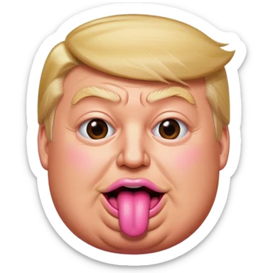 Trump with his super duper fat tongue out sticker