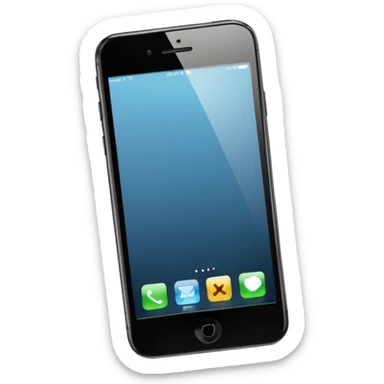 modern iPhone 16 with a blank screen, apple emoji style sticker