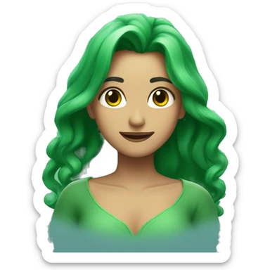 Corazón verde agua sticker