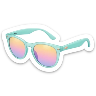 A colorful pair of Pastel sunglasses (aesthetic, loose object, apparel), seen from the side, 3/4 angle sticker