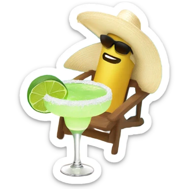 Margarita by the pool with sombrero sticker