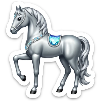 Horse made of small rhinestones sticker