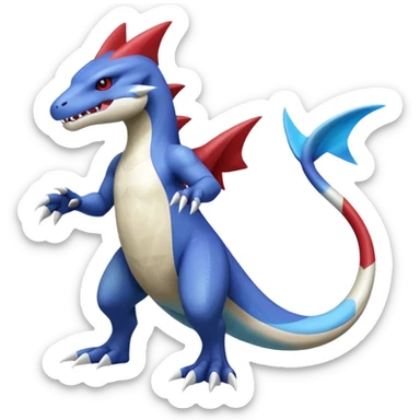 Shiny Koraidon-Latios-Marowak-Gabite-Fakémon-hybrid-creature (full body)  sticker