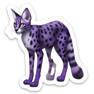 Epic Edgy Black Purple White ethereal Serval-Fionbri-Vernid full body sticker