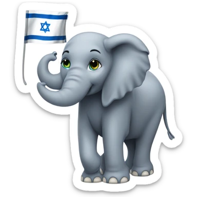 elephant with the israeli fl sticker