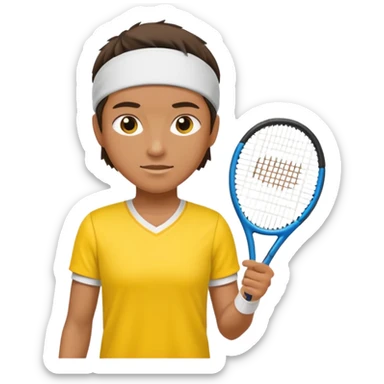 tennisplayer with sweatband, yellow color sticker