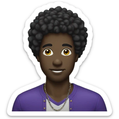 black afro guy with earrings sticker