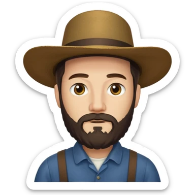 Amish man with beard no mustache sticker