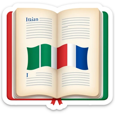Italian to English dictionary book cover with correct Italian flag and incorrect British flag with wrong colors or pattern sticker