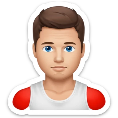 Nick Lachey blue eyes, brown hair, white tank top sticker