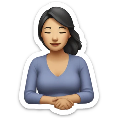 asian mom relaxing sticker