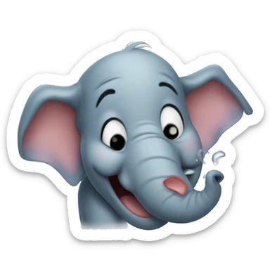 ecstatic elephant laughing with tears sticker