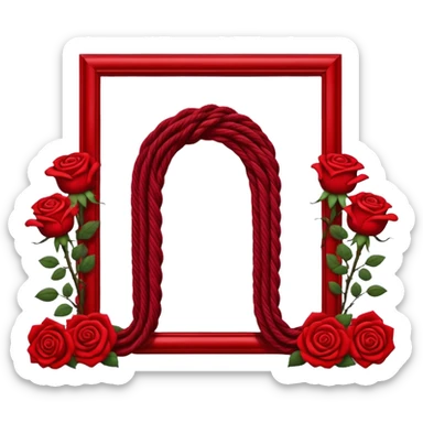 Imagine a red velvet rope .. with red and black bleeding roses in front of an entrance sticker