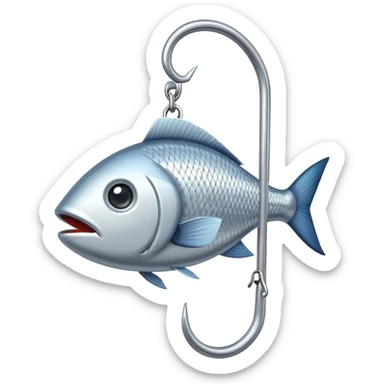 fish on a hook sticker